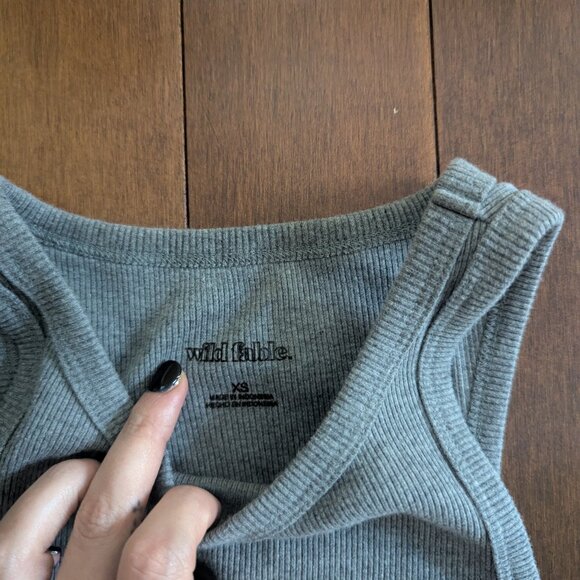 3/$20 WILD FABLE BASIC GREY RIBBED TANK TOP - Picture 2 of 2